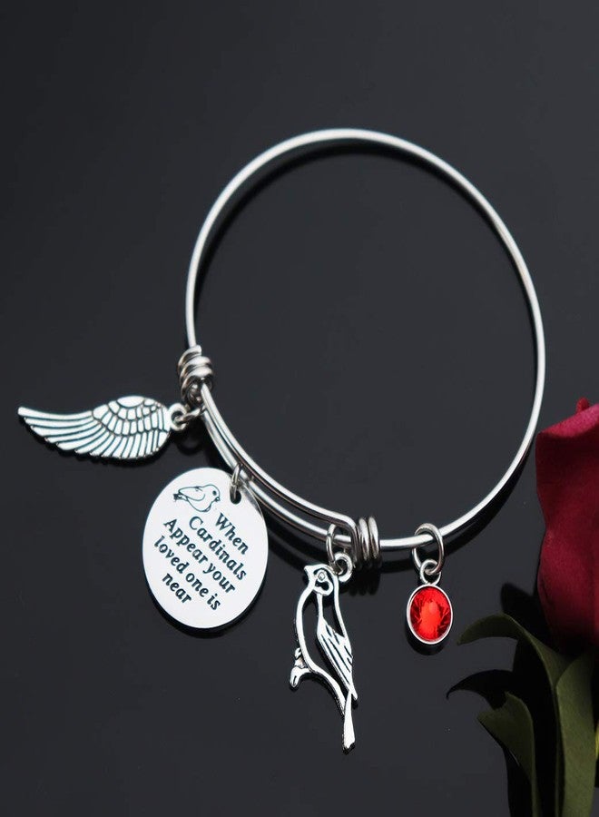 CHENVA Sympathy Gift When Cardinals Appear Your Loved One is Near Bracelet Cardinal Memorial Adjustable Bangle Jewelry Gift for Her (When cardinals appear your loved one is near Bangle) - Image 4